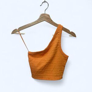 American Eagle one shoulder orange crop top